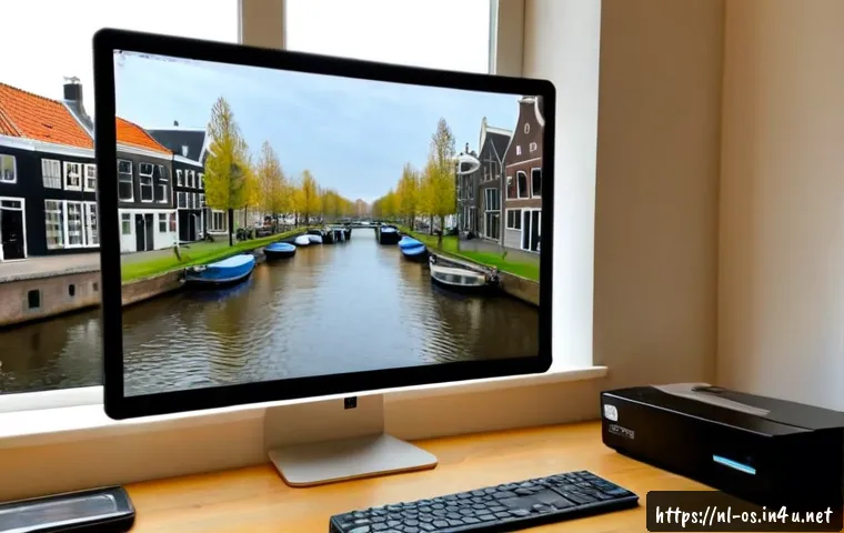 운영체제별 백업 전략 추천 - Photorealistic home office in the Netherlands, an organized middle-aged professional backing up a la...